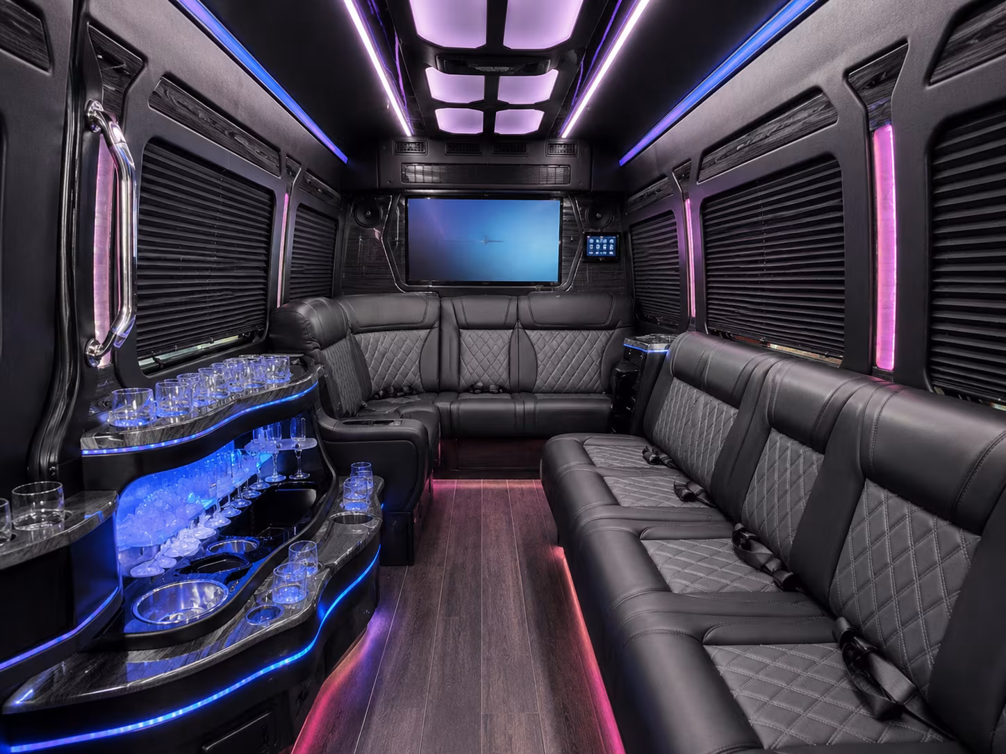sprinter van packages for parent coordinated group bookings with set pickup and return times in pomona
